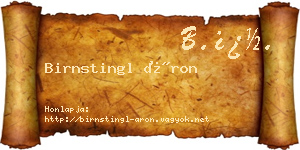 Birnstingl Áron névjegykártya